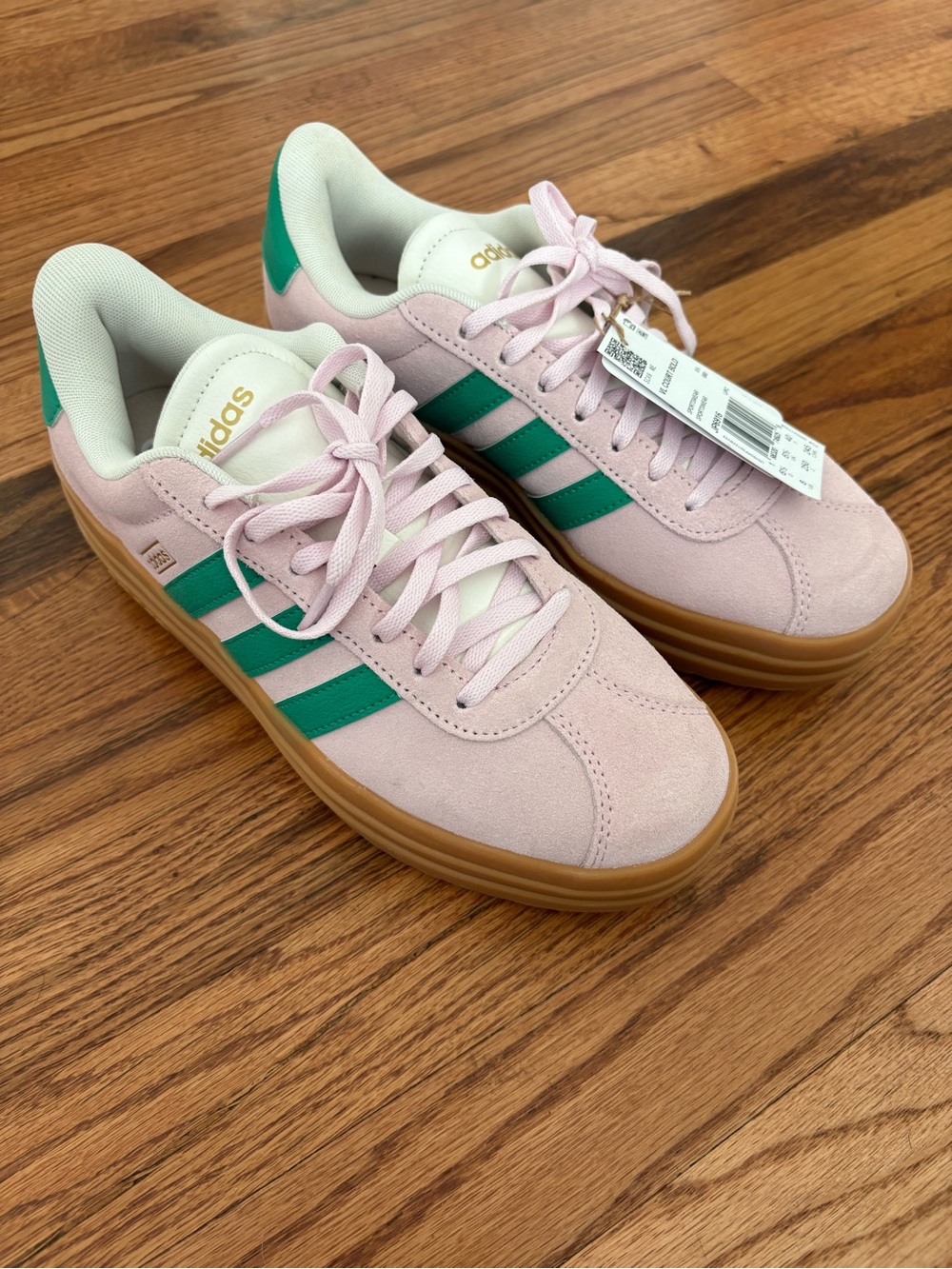 adidas VL Court Women’s Pink & Green Platform Sneaker